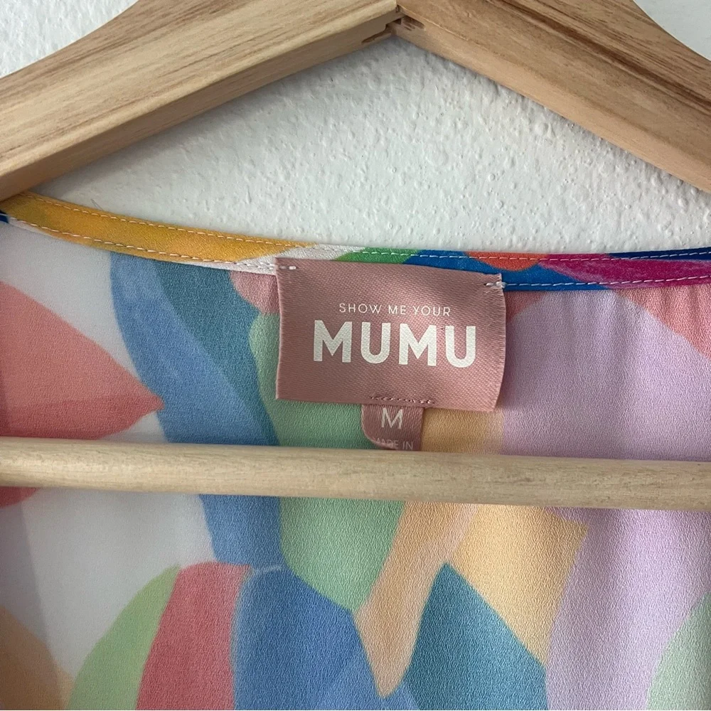 SMYM | Trixie Tunic Dress in Rainbow Pop Colorful Abstract | M - Picture 4 of 5